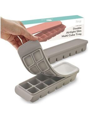 Silicone Ice Cube Tray 12 Section Airtight Baby Food Freezer Breastmilk Storage